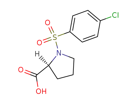 Molecular Structure of 73096-27-2 (1-(4-CHLORO-BENZENESULFONYL)-PYRROLIDINE-2-CARBOXYLIC ACID)