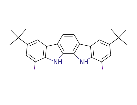 3,8-di-<i>tert</i>-butyl-1,10-diiodo-11,12-dihydro-11,12-diaza-indeno[2,1-<i>a</i>]fluorene