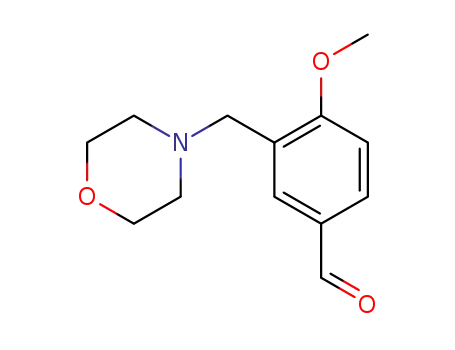 Molecular Structure of 128501-81-5 (4-METHOXY-3-MORPHOLIN-4-YLMETHYL-BENZALDEHYDE)