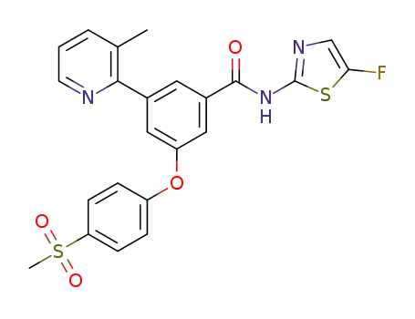 N-(5-fluorothiazol-2-yl)-3-(4-methanesulfonylphenoxy)-5-(3-methylpyridin-2-yl)benzamide