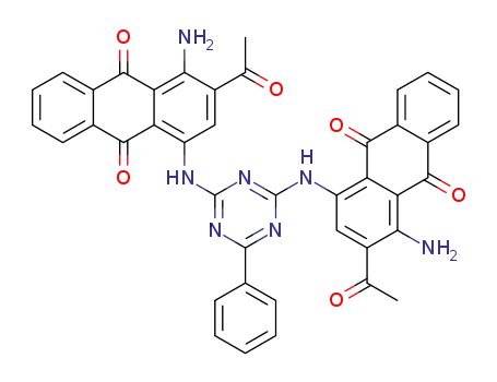 Molecular Structure of 32220-82-9 (1,1'-[(6-phenyl-1,3,5-triazine-2,4-diyl)diimino]bis[3-acetyl-4-aminoanthraquinone])