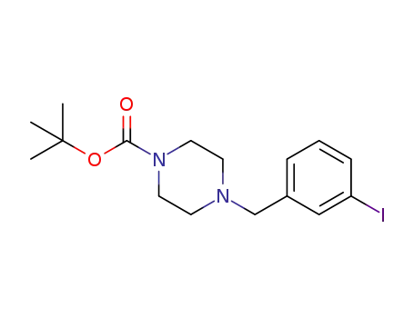 Molecular Structure of 850375-09-6 (TERT-BUTYL 4-(3-IODOBENZYL)TETRAHYDRO-1(2H)-PYRAZINECARBOXYLATE)