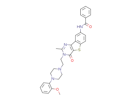 N-[3-[2-[4-(2-methoxyphenyl)piperazin-1-yl]ethyl]-2-methyl-4-oxo-3,4-dihydro[1]benzothieno[3,2-d]pyrimidin-8-yl]benzamide