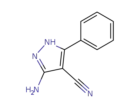 Molecular Structure of 42754-61-0 (3-AMINO-5-PHENYL-1H-PYRAZOLE-4-CARBONITRILE)