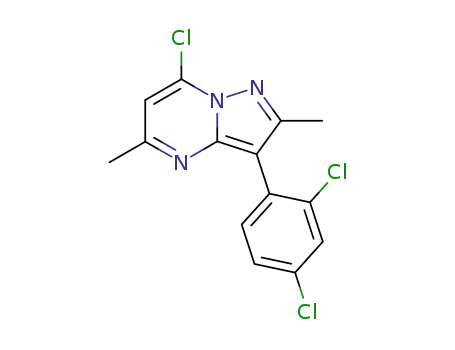 Molecular Structure of 948553-53-5 (7-chloro-3-(2,4-dichlorophenyl)-2,5-dimethylpyrazolo[1,5-a]pyrimidine)