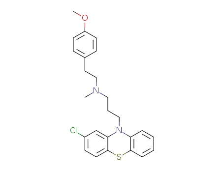 Molecular Structure of 311332-84-0 (3-(2-chlorophenothiazin-10-yl)-N-[2-(4-methoxyphenyl)ethyl]-N-methylpropan-1-amine)