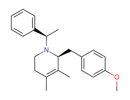 Molecular Structure of 146098-99-9 ((2S)-(-)-3,4-dimethyl-2-<(p-methoxyphenyl)methyl>-1-<(1R)-1-phenylethyl>-1,2,5,6-tetrahydropyridine)
