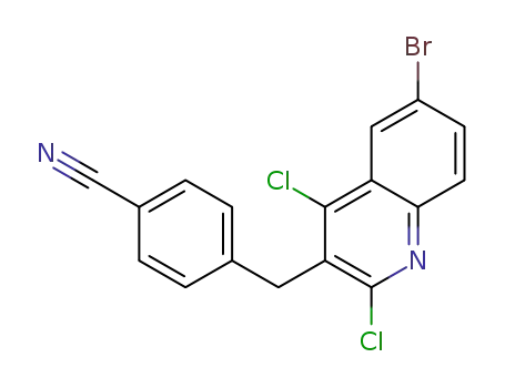 4-((6-bromo-2,4-dichloroquinolin-3-yl)methyl)benzonitrile