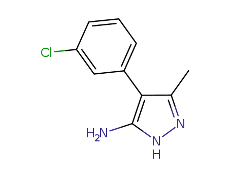Molecular Structure of 62538-18-5 (4-(3-chlorophenyl)-3-methyl-1H-pyrazol-5-amine(SALTDATA: HBr))