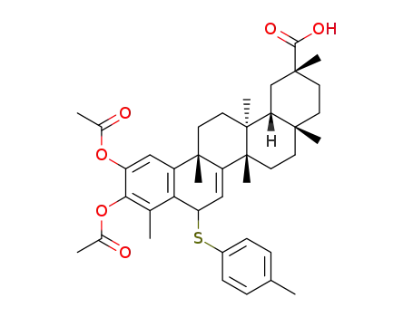 (2R,4aS,6aS,12bS,14aS,14bR)-10,11-diacetoxy-2,4a,6a,9,12b,14a-hexamethyl-8-(p-tolylthio)-1,2,3,4,4a,5,6,6a,8,12b,13,14,14a,14b-tetradecahydropicene-2-carboxylic acid
