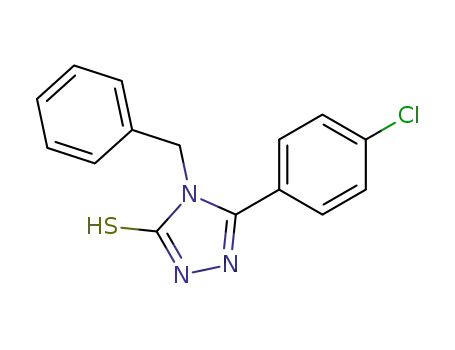 Molecular Structure of 23282-92-0 (4-BENZYL-5-(4-CHLORO-PHENYL)-4H-[1,2,4]TRIAZOLE-3-THIOL)