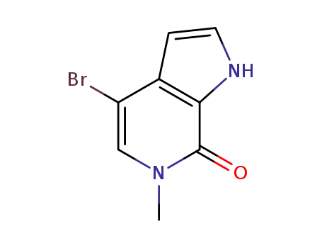 Molecular Structure of 1361481-63-1 (4-bromo-6-methyl-1H-pyrrolo[2,3-c]pyridin-7(6H)-one)