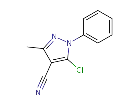 Molecular Structure of 51626-33-6 (5-CHLORO-3-METHYL-1-PHENYL-1H-PYRAZOLE-4-CARBONITRILE)