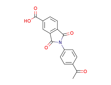 Molecular Structure of 300405-47-4 (2-(4-acetylphenyl)-1,3-dioxoisoindoline-5-carboxylic acid)