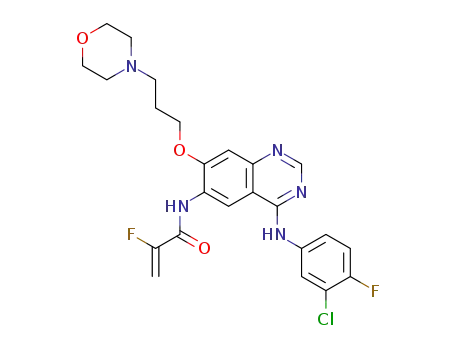 Molecular Structure of 1420403-40-2 (N-(4-((3-chloro-4-fluorophenyl)amino)-7-(3-morpholinopropoxy)quinazolin-6-yl)-2-fluoroacrylamide)