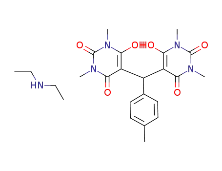 Molecular Structure of 1621510-97-1 (5,5'-(p-tolylmethylene)bis(1,3-dimethylpyrimidine-2,4,6(1H,3H,5H)-trione) diethylaminium salt)