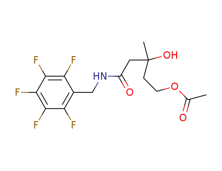 3-hydroxy-3-methyl-5-oxo-5-(((perfluorophenyl)methyl)amino)pentyl acetate