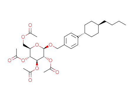Molecular Structure of 1616345-43-7 (4-(trans-4-butylcyclohexyl)phenylmethyl 2,3,4,6-tetra-O-acetyl-β-D-glucopyranoside)