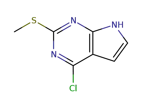 Molecular Structure of 57564-94-0 (7H-Pyrrolo[2,3-d]pyrimidine,4-chloro-2-(methylthio)-)