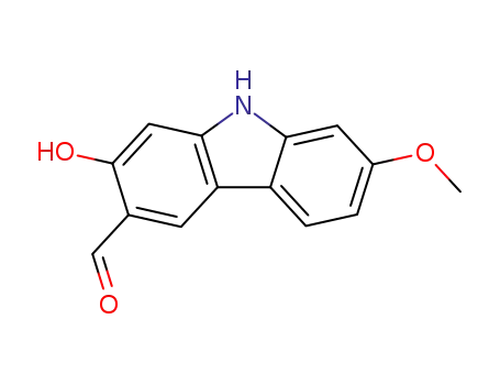 Molecular Structure of 119736-83-3 (2-hydroxy-7-methoxy-9H-carbazole-3-carbaldehyde)