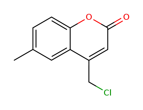 Molecular Structure of 41295-65-2 (4-Chloromethyl-6-methyl-chromen-2-one ,97%)