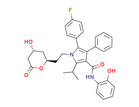 1H-Pyrrole-3-carboxamide,5-(4-fluorophenyl)-N-(2-hydroxyphenyl)-2-(1-methylethyl)-4-phenyl-1-[2-[(2R,4R)-tetrahydro-4-hydroxy-6-oxo-2H-pyran-2-yl]ethyl]-