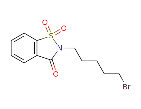 Molecular Structure of 104622-00-6 (1,2-Benzisothiazol-3(2H)-one, 2-(5-bromopentyl)-, 1,1-dioxide)