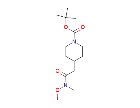 Molecular Structure of 416852-69-2 (1-Boc-4-[(N-Methoxy-N-MethylcarbaMoyl)Methyl]piperidine)