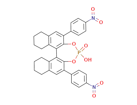 Molecular Structure of 791616-68-7 (R-3,3'-bis(4-nitrophenyl)-5,5',6,6',7,7',8,8'-octahydro-1,1'-binaphthyl-2,2'-diyl hydrogenphosphate)