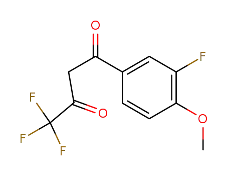 Molecular Structure of 70862-63-4 (4,4,4-trifluoro-1-(3-fluoro-4-methoxyphenyl)butane-1,3-dione)