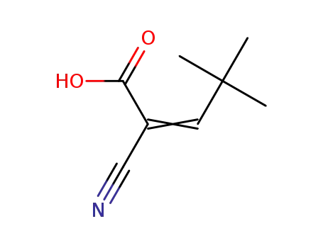 Molecular Structure of 88319-37-3 (2-Cyano-4,4-dimethyl-pent-2-enoic acid)