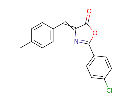 Molecular Structure of 1922928-39-9 (2-(4-chlorophenyl)-4-(4-methylbenzylidene)-1,3-oxazol-5(4H)-one)