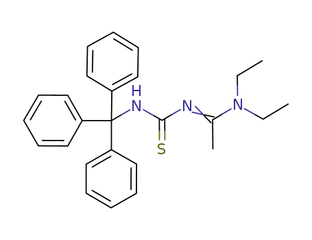 N,N-diethyl-N′-(tritylcarbamothioyl)acetimidamide
