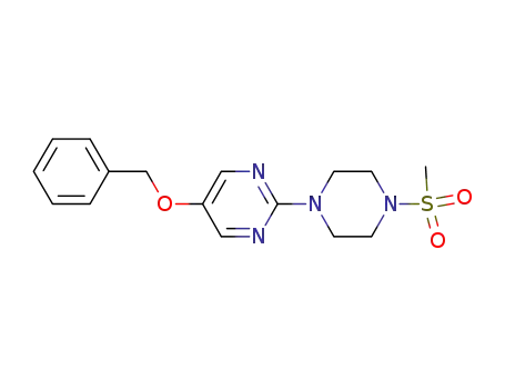 Molecular Structure of 823197-27-9 (Piperazine, 1-(methylsulfonyl)-4-[5-(phenylmethoxy)-2-pyrimidinyl]-)