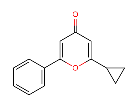Molecular Structure of 76209-47-7 (2-cyclopropyl-6-phenyl-4H-pyran-4-one)
