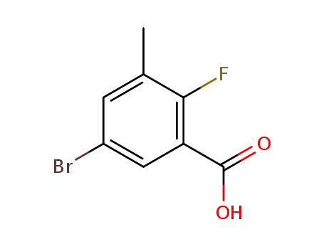 Molecular Structure of 1427382-02-2 (5-bromo-2-fluoro-3-methyl-benzoic acid)
