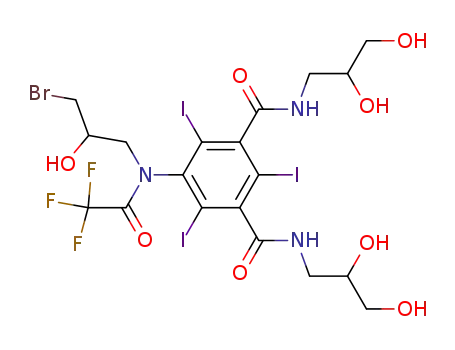 Molecular Structure of 171897-76-0 (5-<N-(3-bromo-2-hydroxypropyl)-2,2,2-trifluoroacetamido>-N,N'-bis(2,3-dihydroxypropyl)-2,4,6-triiodoisophthalamide)