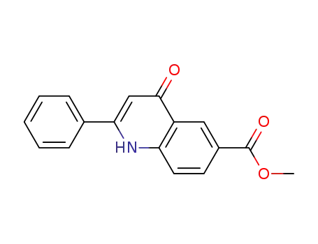 Molecular Structure of 90034-84-7 (6-Quinolinecarboxylic acid, 1,4-dihydro-4-oxo-2-phenyl-, methyl ester)