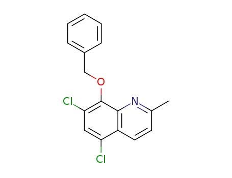 Molecular Structure of 24010-00-2 (8-(benzyloxy)-5,7-dichloro-2-methylquinoline)