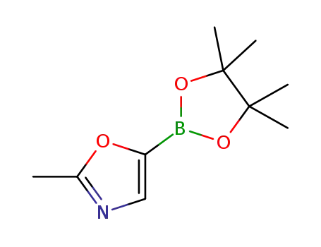 Molecular Structure of 1192056-62-4 (2-methyl-5-(4,4,5,5-tetramethyl-1,3,2-dioxaborolan-2-yl)Oxazole)
