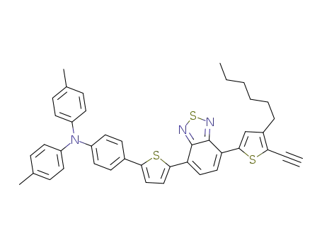 4-(5-(N,N-di-p-tolyl-4-aminophenyl)-thiophen-2-yl)-7-(4-hexyl-5-ethynyl-2-thienyl)-2,1,3-benzothiadiazole
