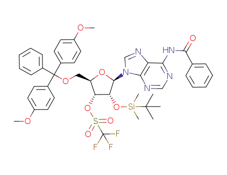 (2R,3R,4R,5R)-5-(6-benzamido-9H-purin-9-yl)-2-((bis(4-methoxyphenyl)(phenyl)methoxy)methyl)-4-((tert-butyldimethylsilyl)oxy)tetrahydrofuran-3-yl trifluoromethane-sulfonate