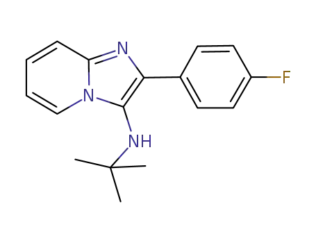 Molecular Structure of 552855-95-5 (N-tert-butyl-2-(4-fluorophenyl)-1H-imidazo[1,2-a]pyridine-3-amine)