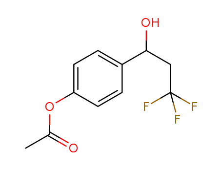 Molecular Structure of 1417820-87-1 (3,3,3-trifluoro-1-(4-acetoxyphenyl)-1-propanol)