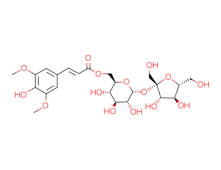 Molecular Structure of 139726-40-2 (See R-D-Glucopyranoside,â-D-fructofuranosyl,esters,6-[(2E)-3-(4-hydroxy-3,5-dimethoxyphenyl)- 2-propenoate] )