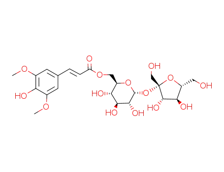 Molecular Structure of 139726-40-2 (See R-D-Glucopyranoside,&acirc;-D-fructofuranosyl,esters,6-[(2E)-3-(4-hydroxy-3,5-dimethoxyphenyl)- 2-propenoate] )