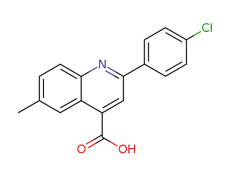 Molecular Structure of 351332-56-4 (2-(4-CHLORO-PHENYL)-6-METHYL-QUINOLINE-4-CARBOXYLIC ACID)