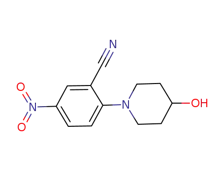Molecular Structure of 288251-79-6 (Benzonitrile, 2-(4-hydroxy-1-piperidinyl)-5-nitro-)