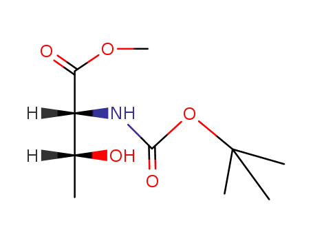 Molecular Structure of 60538-19-4 (methyl (2R,3R)-2-[[(tert-butoxy)carbonyl]amino]-3-hydroxybutanoate)