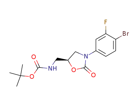 Carbamic acid,
[[(5S)-3-(4-bromo-3-fluorophenyl)-2-oxo-5-oxazolidinyl]methyl]-,
1,1-dimethylethyl ester
